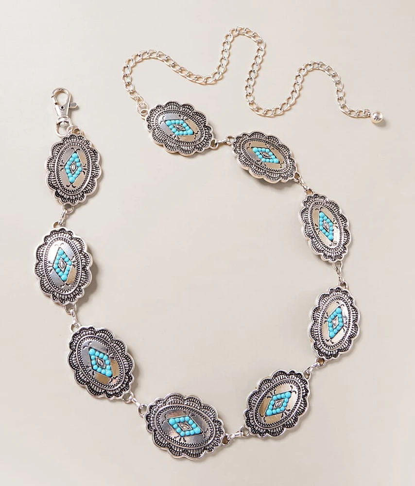 Turquoise Bead Chain Belt