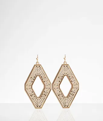boutique by BKE Wood Cut-Out Earring