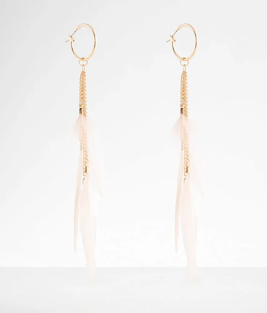boutique by BKE Feather Fringe Earring