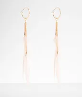 boutique by BKE Feather Fringe Earring