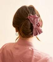 Velvet Bow Claw Clip