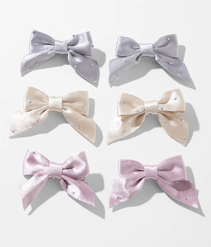 boutique by BKE 3 Pack Satin Hair Bow Clip Set