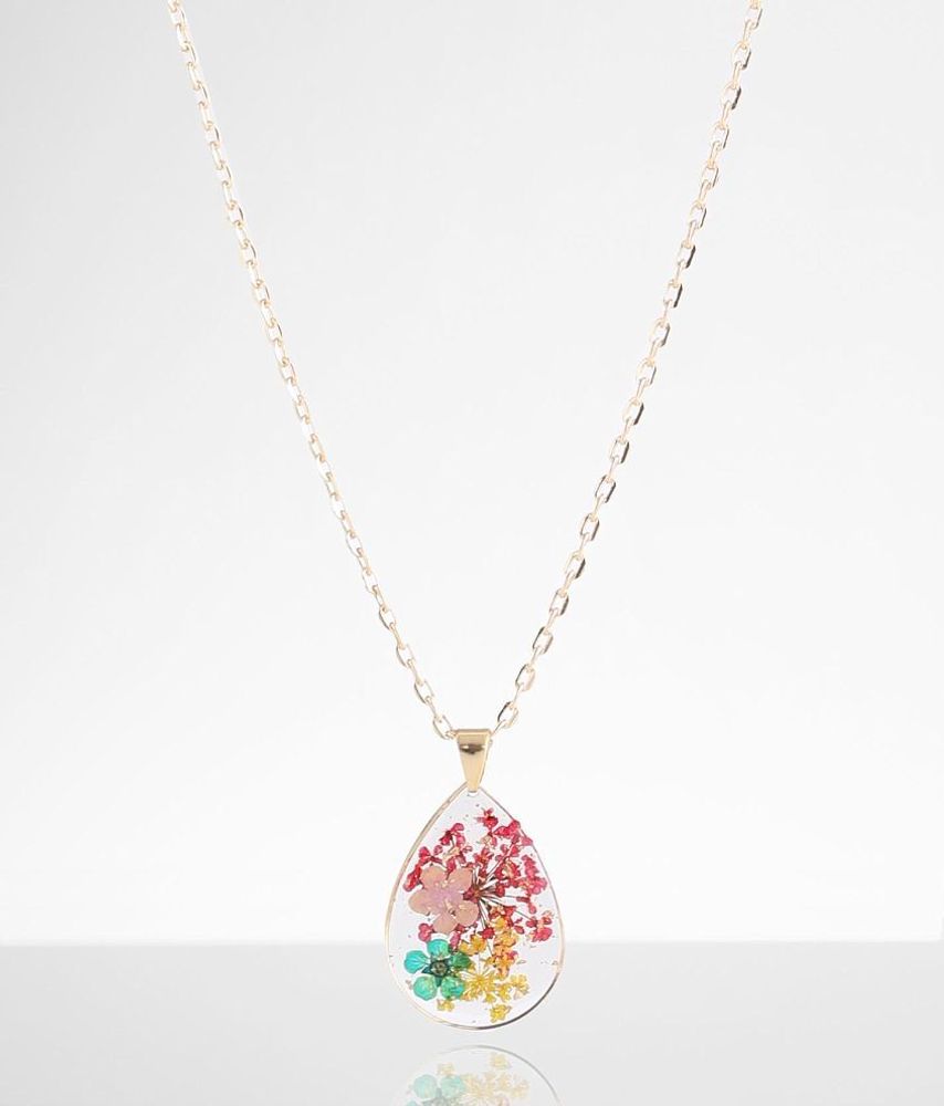 boutique by BKE Pressed Flower Necklace