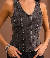 Studded Denim Vest