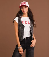 Studded Denim Vest
