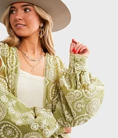 Embroidered Eyelet Kimono