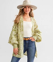 Embroidered Eyelet Kimono