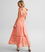 Floral Jacquard Maxi Dress