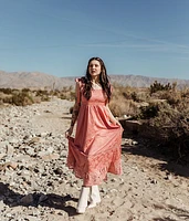 Floral Jacquard Maxi Dress