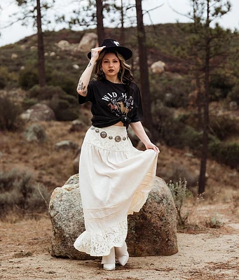 Floral Jacquard Maxi Skirt