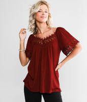 Daytrip Crinkle Lace Top