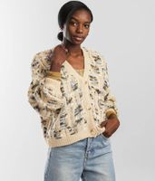 Gilded Intent Cable Knit Cardigan Sweater