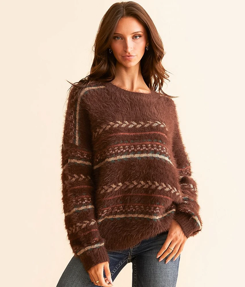 BKE Aztec Eyelash Sweater