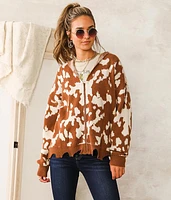 Cow Print Hooded Sweater