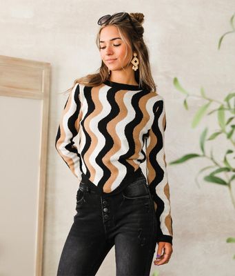 Willow & Root Wave Back Tie Sweater
