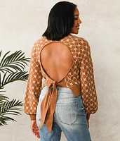 Open Back Tie Sweater