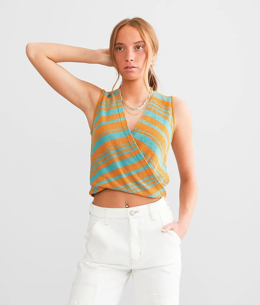 Gilded Intent French Terry Surplice Tank Top