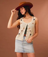Floral Sweater Tank Top
