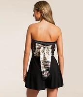 Floral Satin Hanky Romper