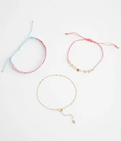 3 Pack Beach Ankle Bracelet Set
