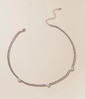 Glitz Heart Trio Necklace