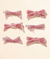 6 Pack Bow Hair Clips