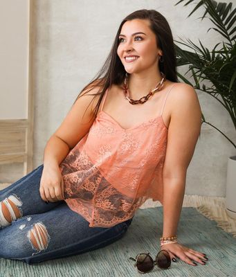 Willow & Root Lace Overlay Tank Top