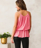 Ditsy Floral Peplum Tank Top