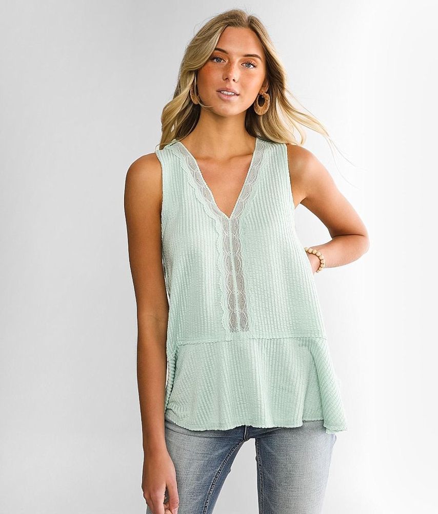 Daytrip Raw Edge Ribbed Tank Top