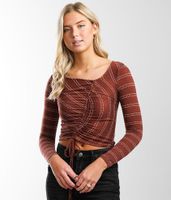 On A Whim Asymmetrical Cinch Tie Top