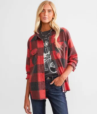 Modish Rebel Brushed Buffalo Plaid Knit Shirt