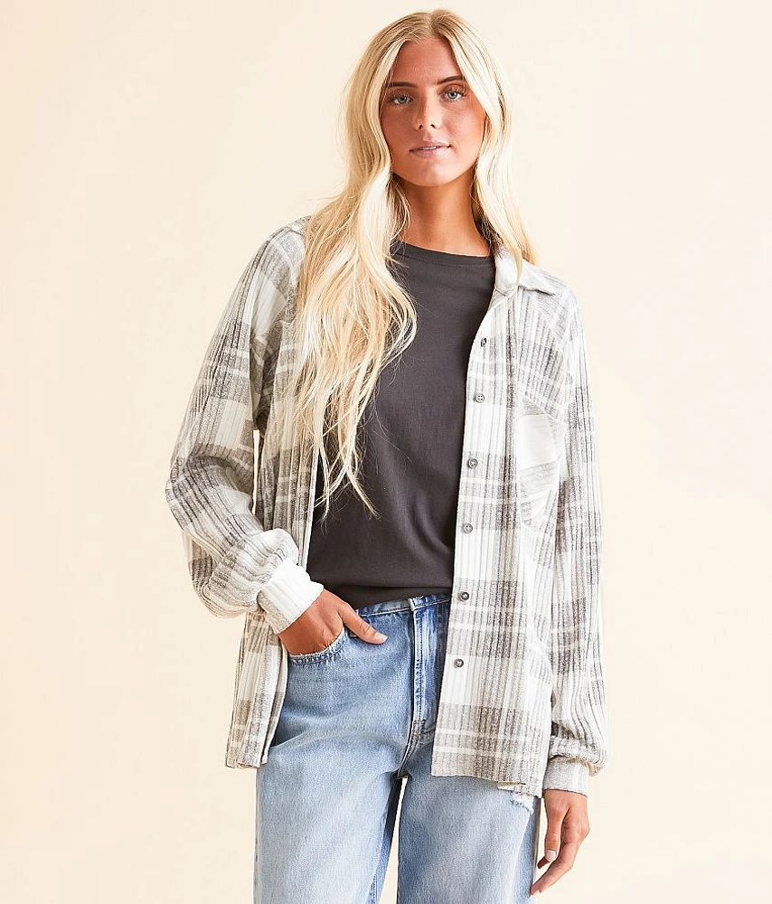 Modish Rebel Knit Plaid Shirt