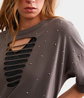 Rhinestone Oversized T-Shirt