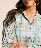 Plaid Brushed Knit Shirt