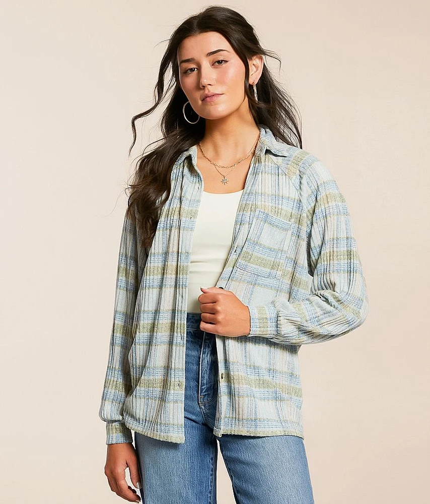 Plaid Brushed Knit Shirt