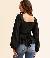 Textured Peplum Top
