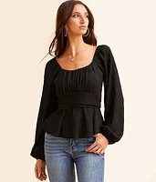 Daytrip Textured Peplum Top