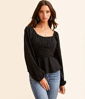 Textured Peplum Top
