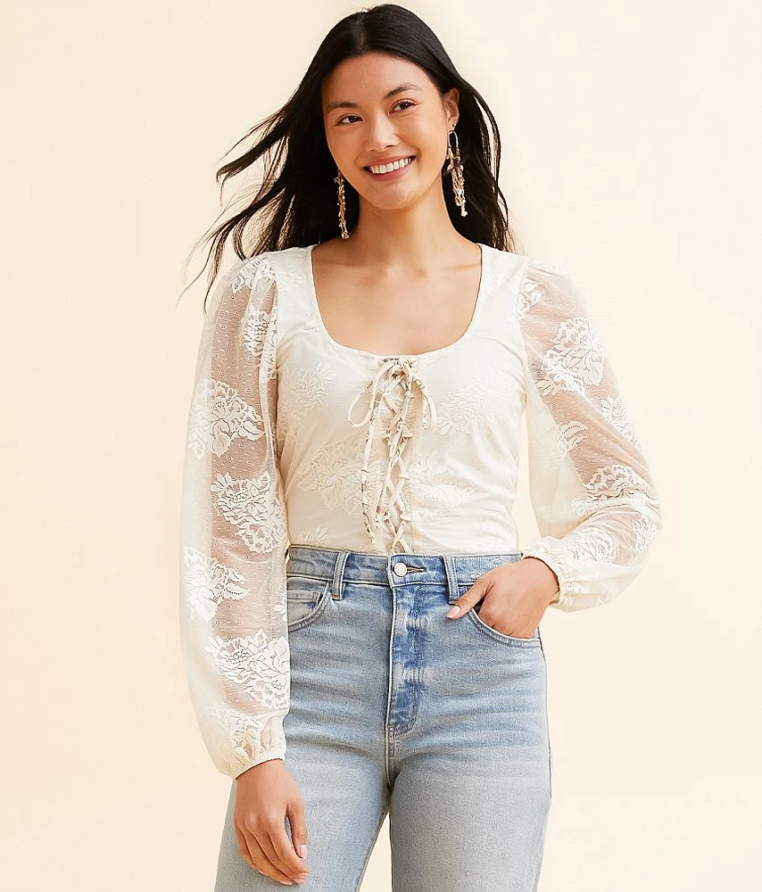 Willow & Root Floral Lace Top