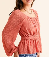 Textured Peplum Top