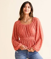 Textured Peplum Top