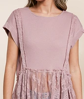 Babydoll Peplum Lace Top