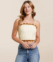 Scallop Trim Cropped Tank Top