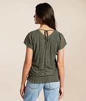 Double V-Neck Lace Top