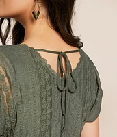 Double V-Neck Lace Top
