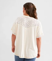 Pieced Floral Lace Top