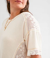 Pieced Floral Lace Top
