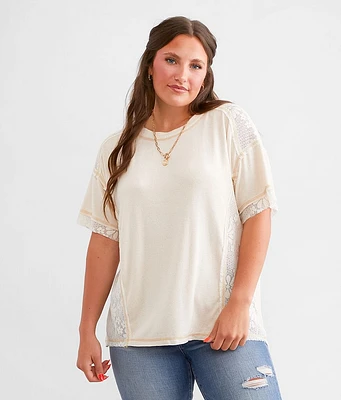 Daytrip Pieced Floral Lace Top