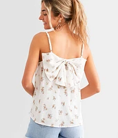 Pleated Floral Tank Top