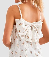 Pleated Floral Tank Top